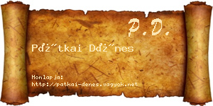 Pátkai Dénes névjegykártya