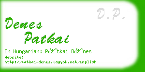 denes patkai business card